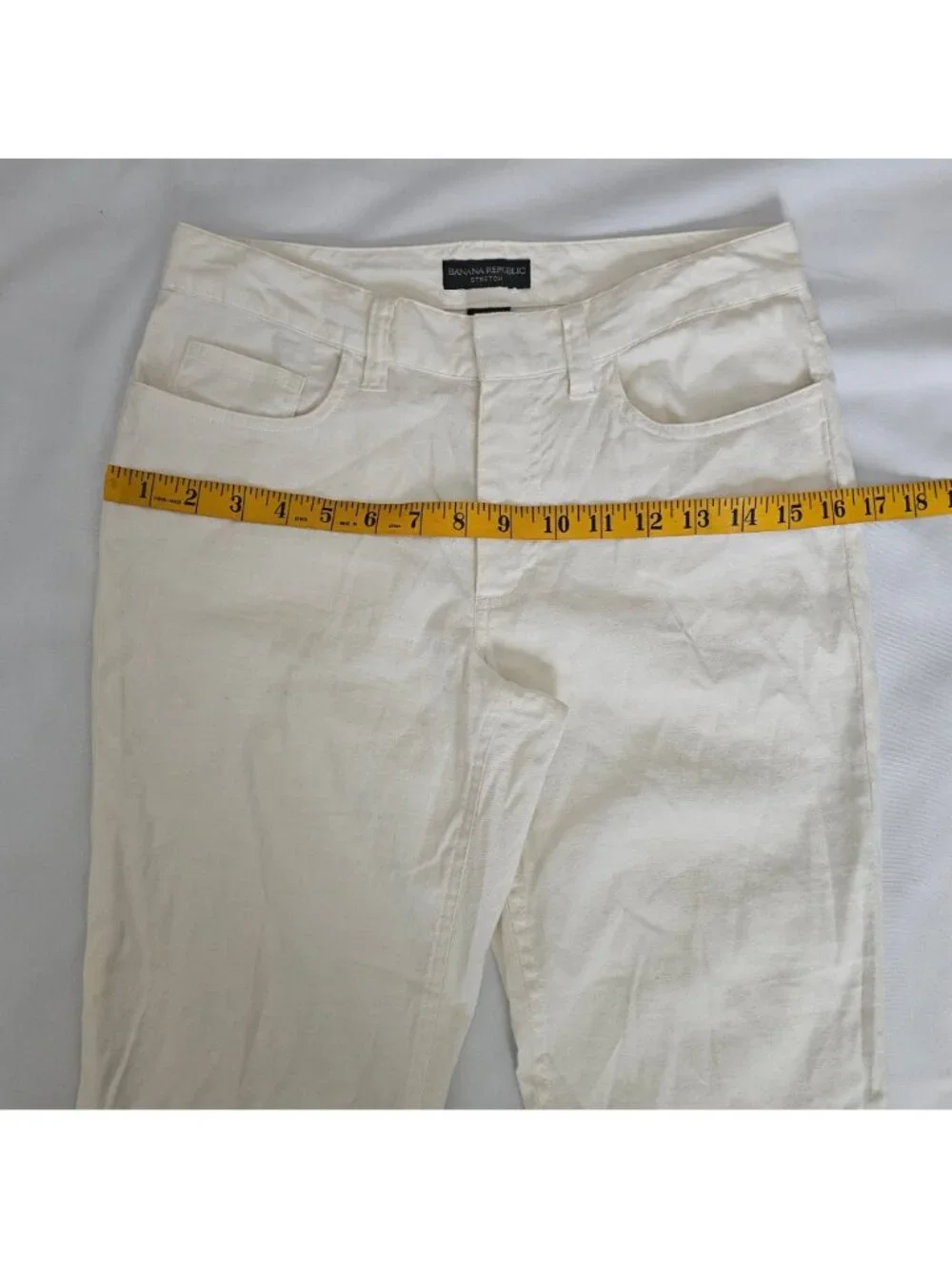 Banana Republic Stretch Cotton-Linen Blend Straight Leg Pants Women's Size 2